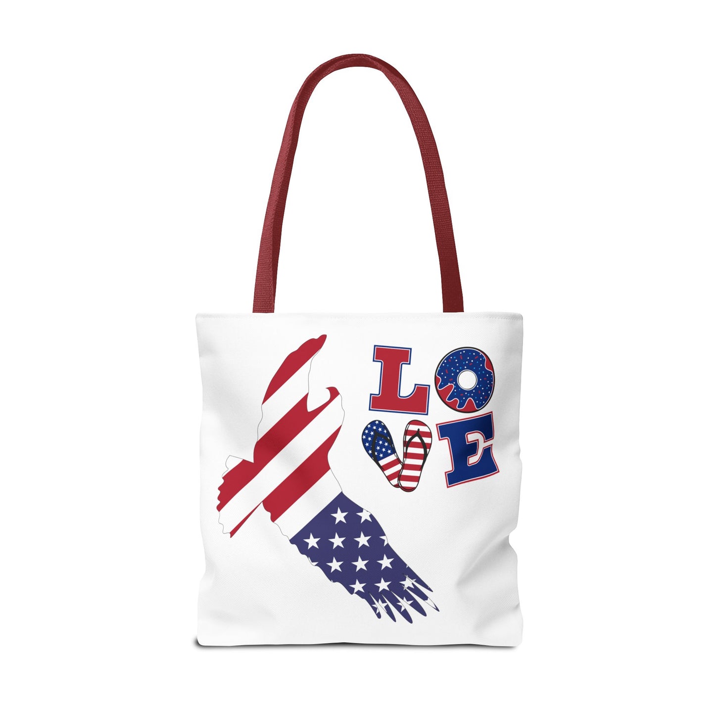 Patriotic Eagle Tote Bag - USA Flag Design, Reusable Shopping Bag, Beach Bag, Gift for Independence Day, Eco-Friendly Carryall