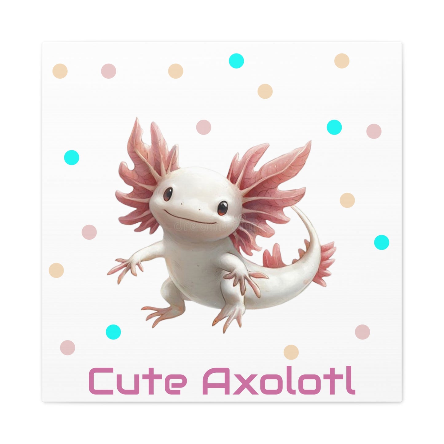 Whimsical Axolotl Canvas Art, Nursery Decor, Cute Wall Art, Kid's Room Decoration, Gift for Animal Lovers, Playful Home Accent