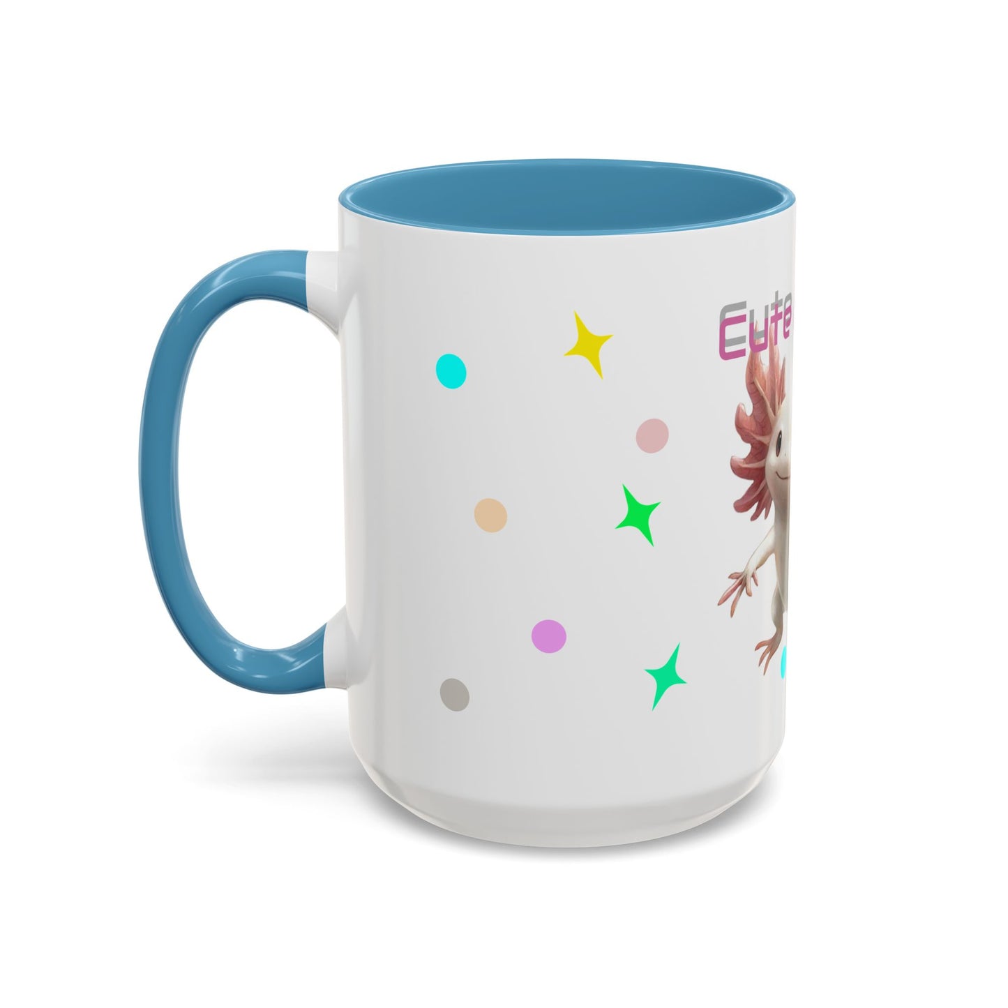 Cute Axolotl Accent Coffee Mug - Fun Gift for Kids, Animal Lover, Unique Decor, Birthday, Everyday Use