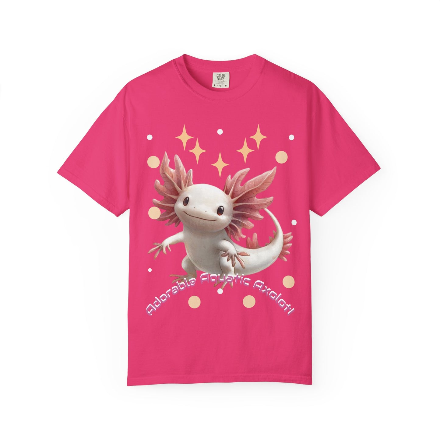 Cute Axolotl T-Shirt for Nature Lovers, Unisex Garment-Dyed Tee, Gift for Animal Enthusiasts, Casual Wear, Birthday Present