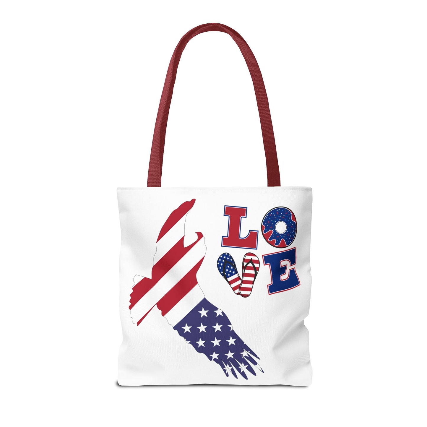 Patriotic Eagle Tote Bag - USA Flag Design, Reusable Shopping Bag, Beach Bag, Gift for Independence Day, Eco-Friendly Carryall
