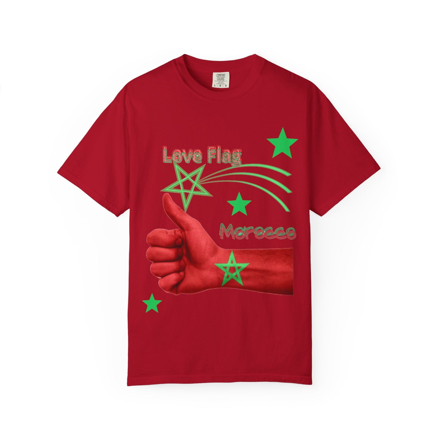 Moroccan Love Flag T-Shirt, Unisex Tee, Casual Wear, Gifts for Travelers, Unique Souvenir, Summer Fashion