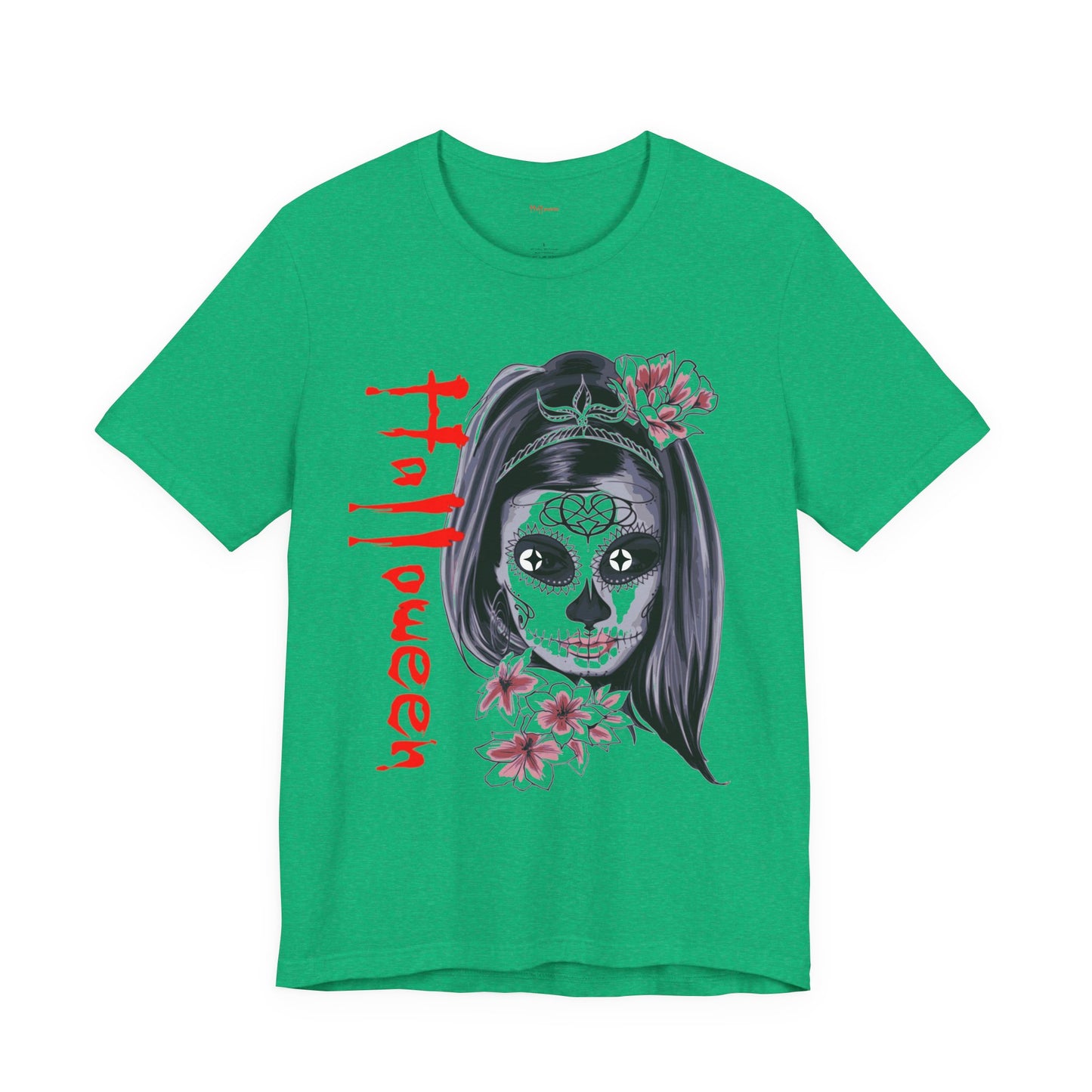 Halloween T-Shirt – Día de los Muertos Skull Shirt | Spooky October 31 Holiday Tee USA, Halloween Sugar Skull Tee, Unisex , Spooky Graphic Tee, Festival Wear