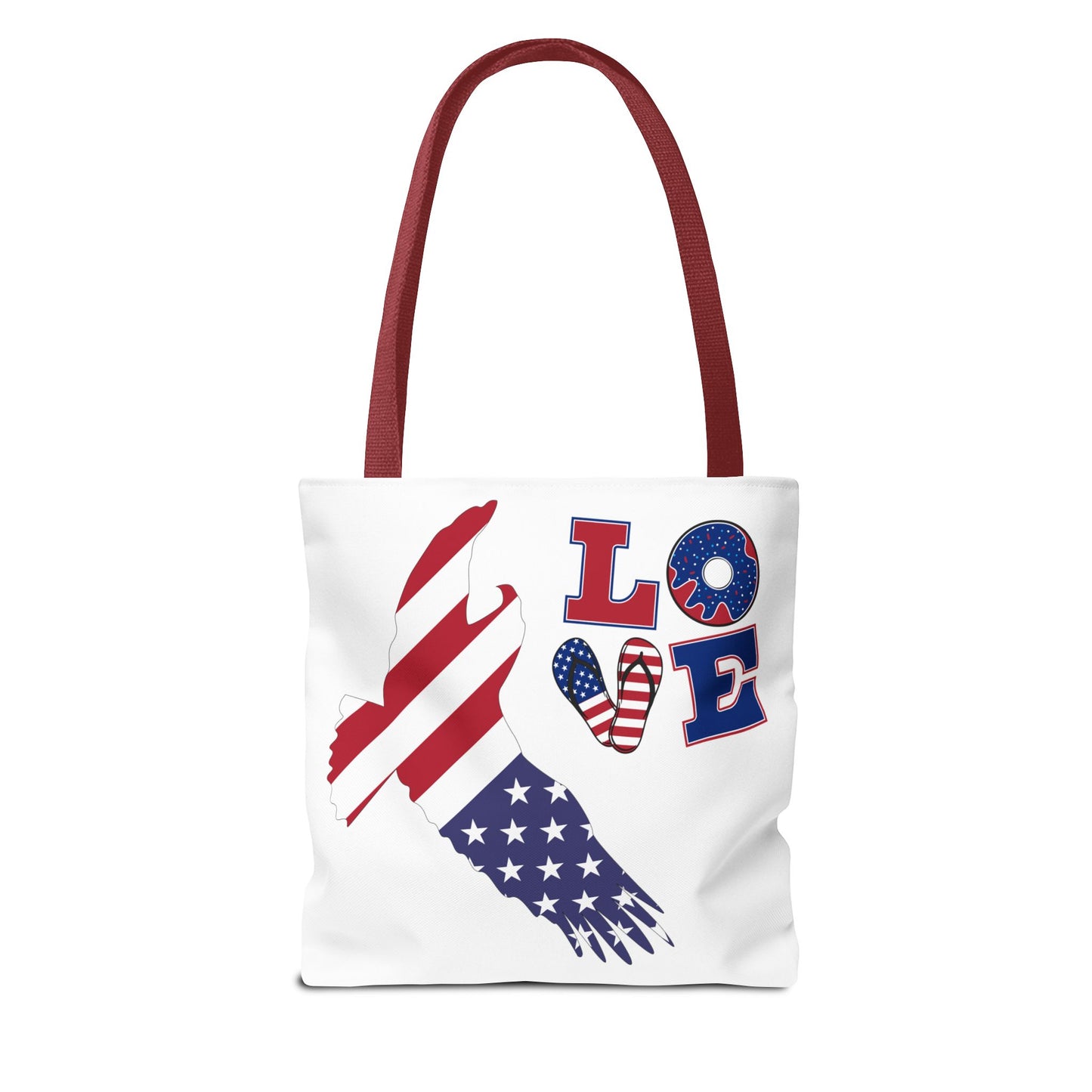 Patriotic Eagle Tote Bag - USA Flag Design, Reusable Shopping Bag, Beach Bag, Gift for Independence Day, Eco-Friendly Carryall