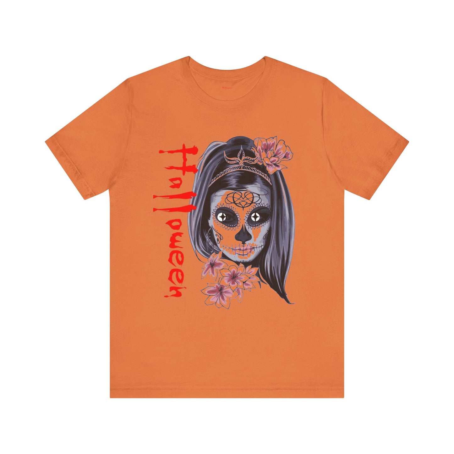 Halloween T-Shirt – Día de los Muertos Skull Shirt | Spooky October 31 Holiday Tee USA, Halloween Sugar Skull Tee, Unisex , Spooky Graphic Tee, Festival Wear