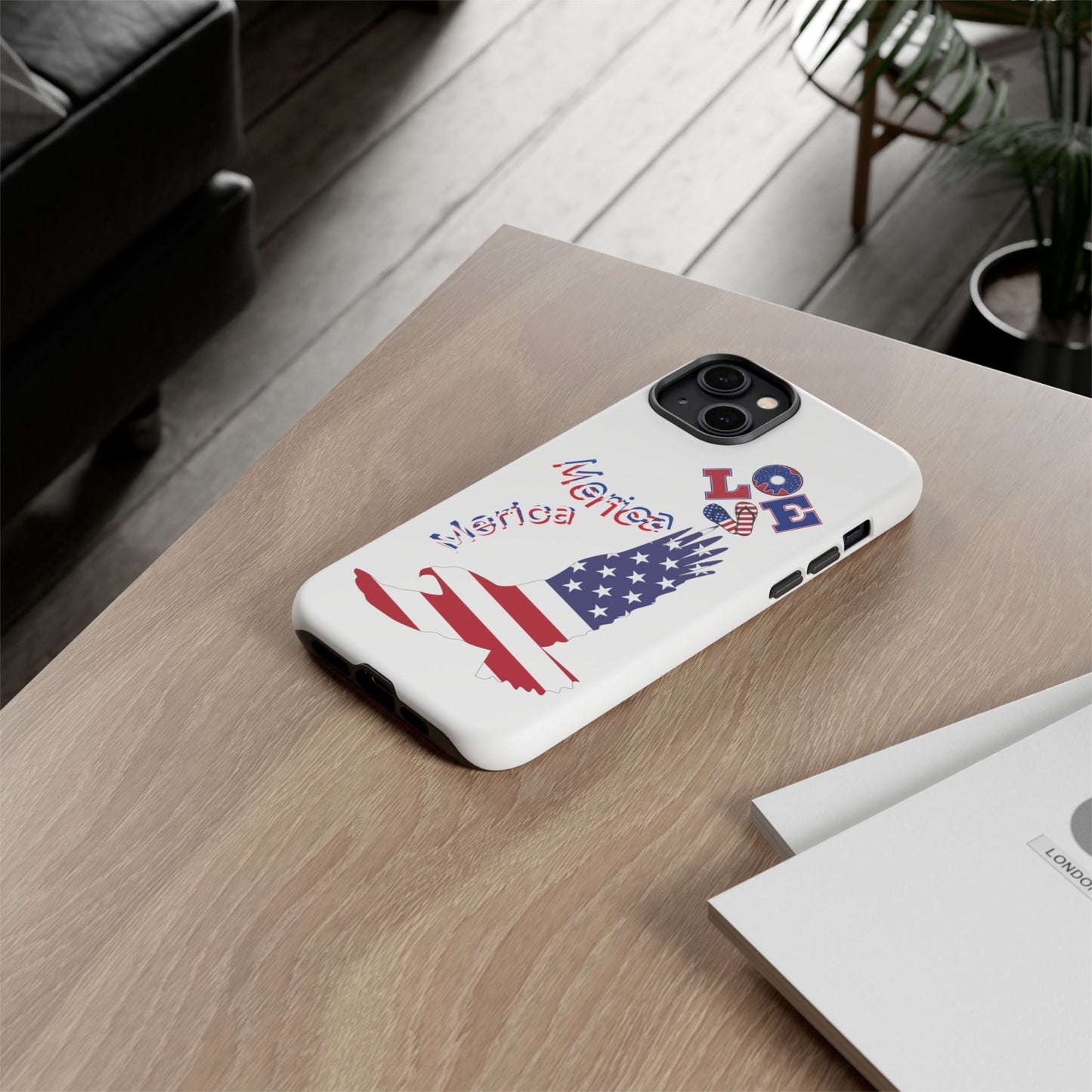 Patriotic Phone Case, Love America Design, American Flag Accessory, Perfect Gift for Veterans, Independence Day, Memorial Day