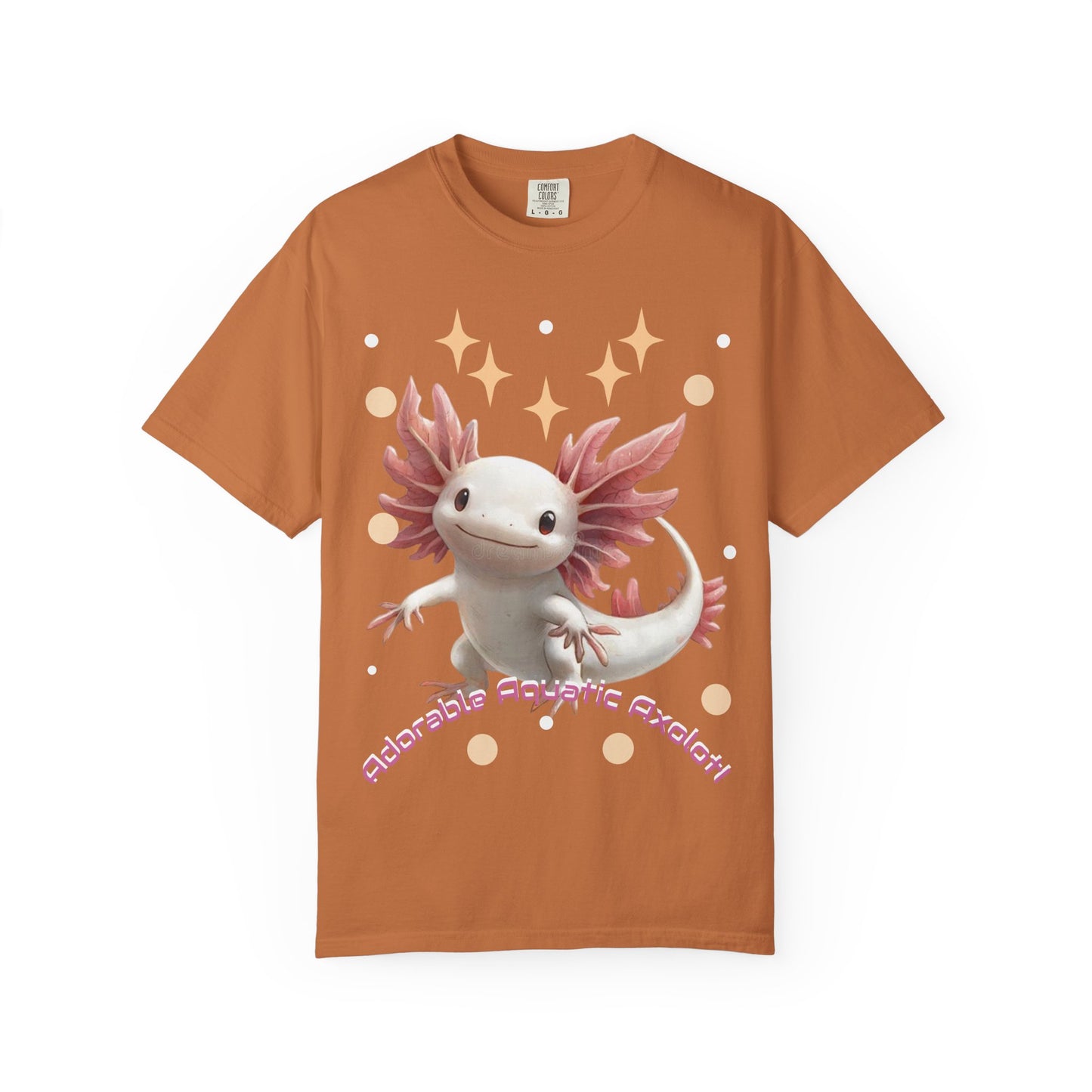 Cute Axolotl T-Shirt for Nature Lovers, Unisex Garment-Dyed Tee, Gift for Animal Enthusiasts, Casual Wear, Birthday Present