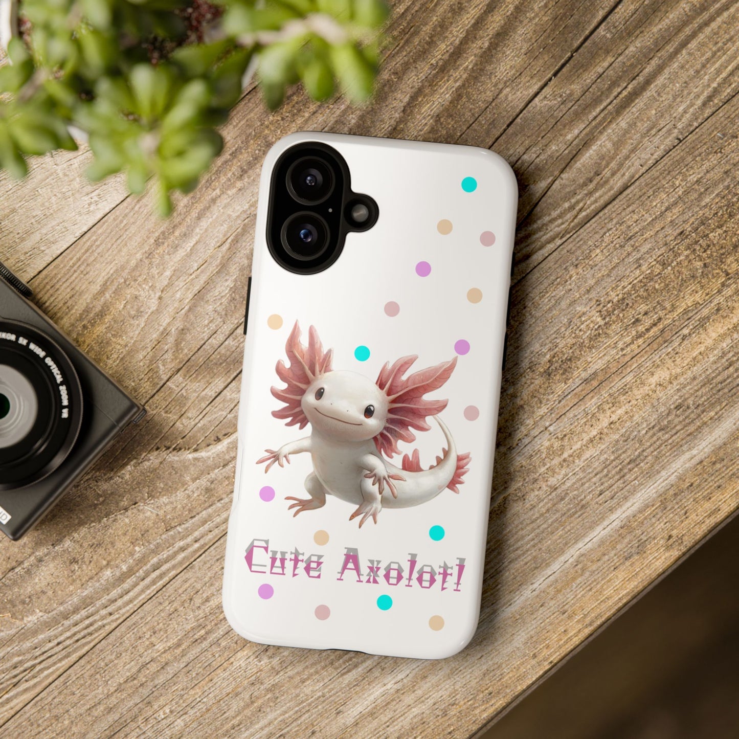 Cute Axolotl Phone Case, Kawaii Phone Cover, Gifts for Kids, Animal Lover Accessories, Cute Axolotl Design