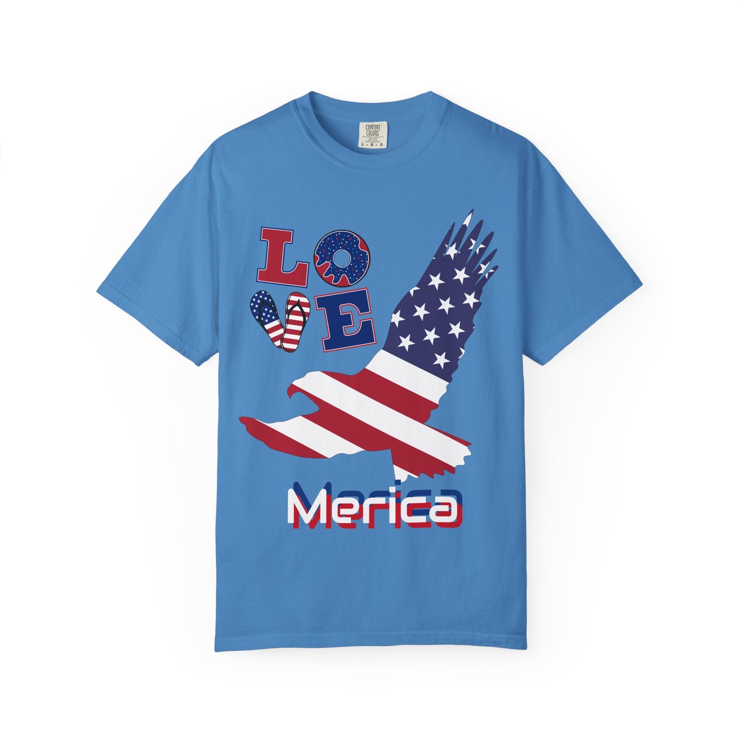 Patriotic Graphic T-Shirt, Love Merica Tee, July 4th Apparel, Unisex Independence Day Shirt, USA Pride Gift, Casual Summer Top