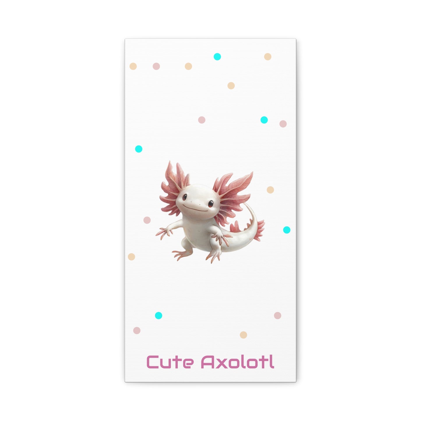 Whimsical Axolotl Canvas Art, Nursery Decor, Cute Wall Art, Kid's Room Decoration, Gift for Animal Lovers, Playful Home Accent