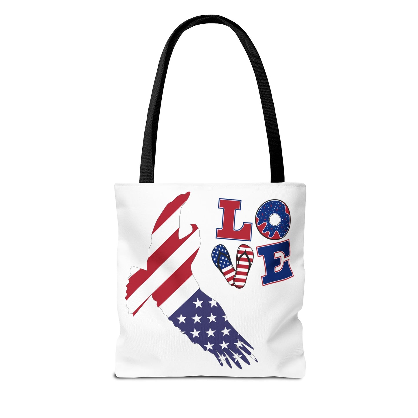 Patriotic Eagle Tote Bag - USA Flag Design, Reusable Shopping Bag, Beach Bag, Gift for Independence Day, Eco-Friendly Carryall