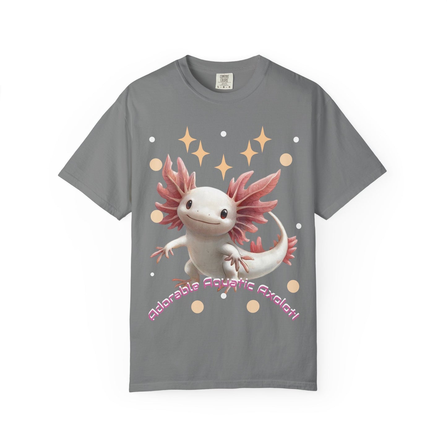 Cute Axolotl T-Shirt for Nature Lovers, Unisex Garment-Dyed Tee, Gift for Animal Enthusiasts, Casual Wear, Birthday Present