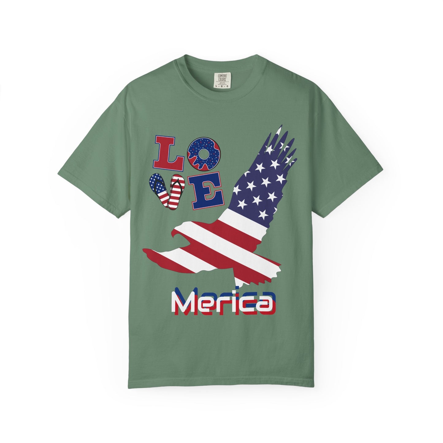 Patriotic Graphic T-Shirt, Love Merica Tee, July 4th Apparel, Unisex Independence Day Shirt, USA Pride Gift, Casual Summer Top