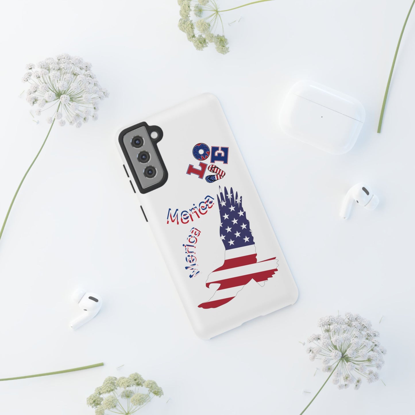 Patriotic Phone Case, Love America Design, American Flag Accessory, Perfect Gift for Veterans, Independence Day, Memorial Day