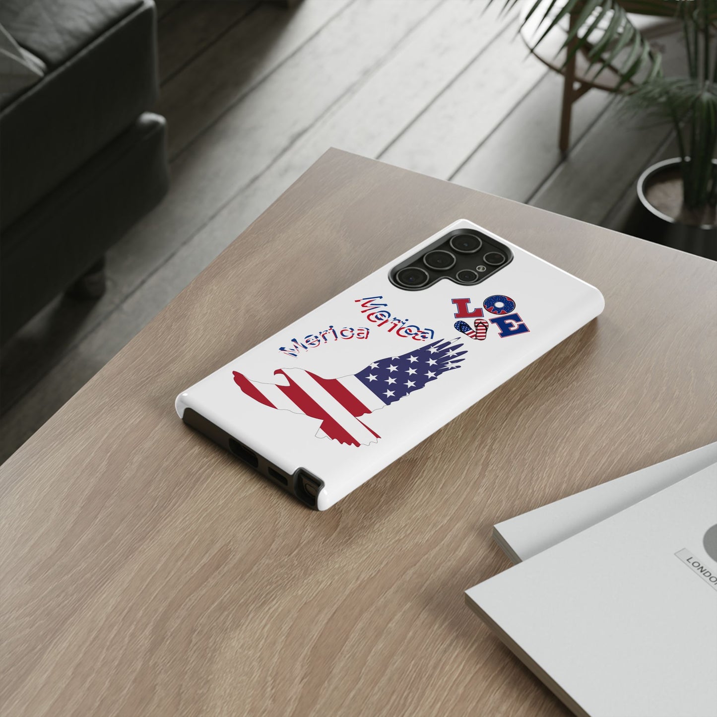 Patriotic Phone Case, Love America Design, American Flag Accessory, Perfect Gift for Veterans, Independence Day, Memorial Day