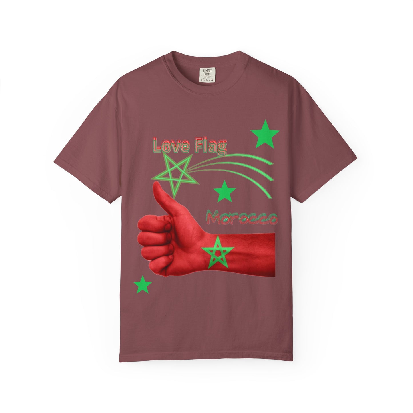 Moroccan Love Flag T-Shirt, Unisex Tee, Casual Wear, Gifts for Travelers, Unique Souvenir, Summer Fashion