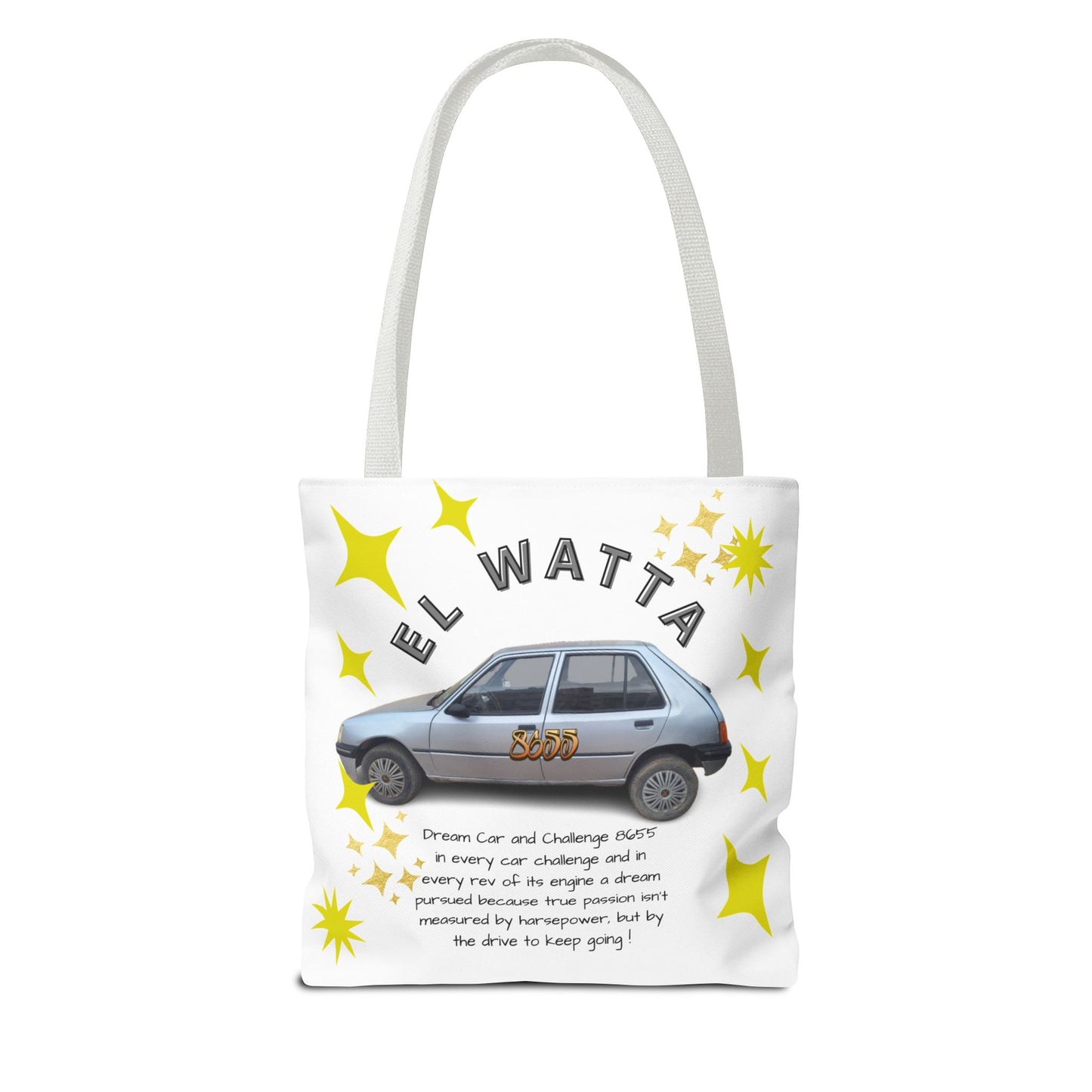 Inspirational Car Tote Bag - Dream Car Challenge, Motivational Gift, Unique Shopping Bag, Road Trip Accessory, Fun Eco-Friendly Tote