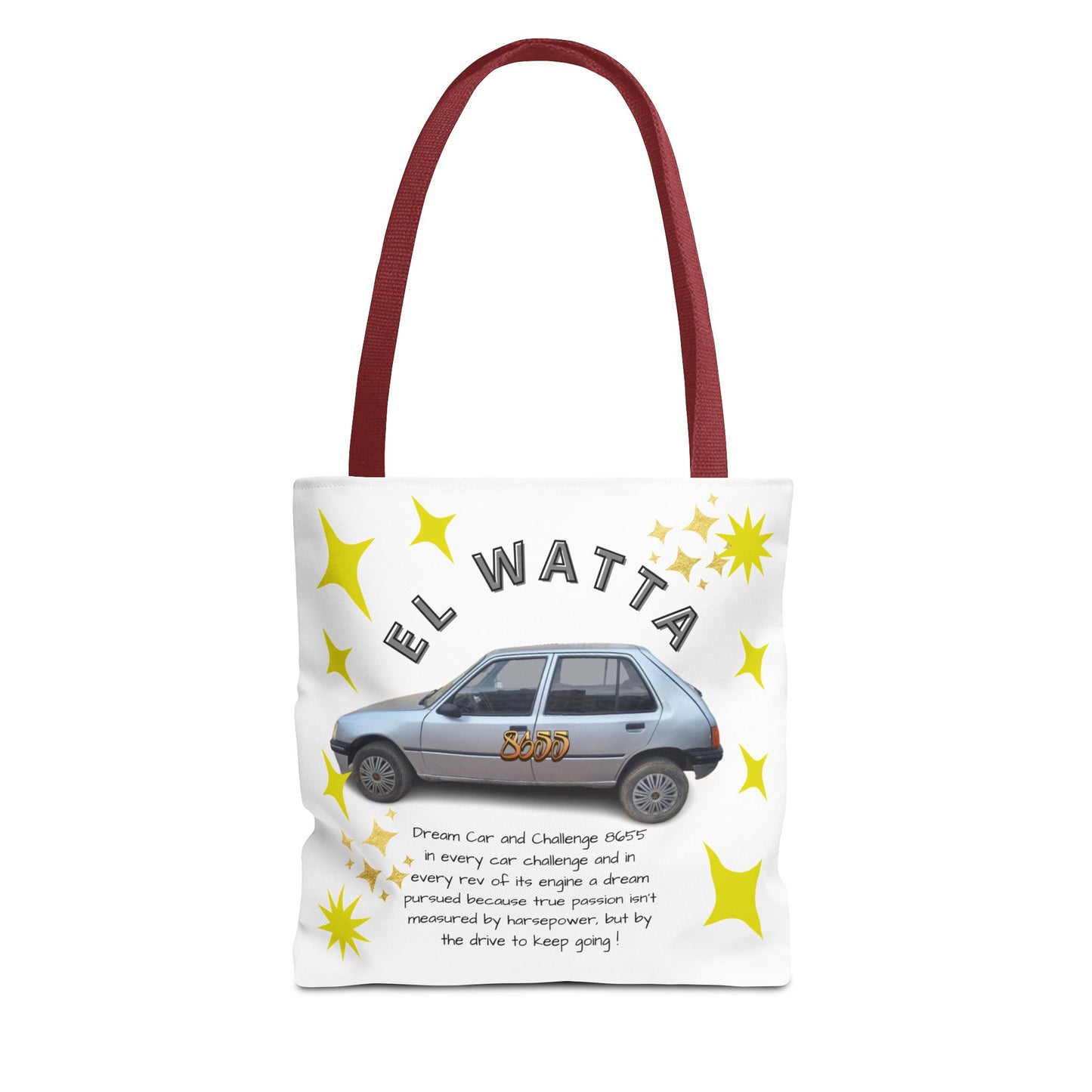 Inspirational Car Tote Bag - Dream Car Challenge, Motivational Gift, Unique Shopping Bag, Road Trip Accessory, Fun Eco-Friendly Tote