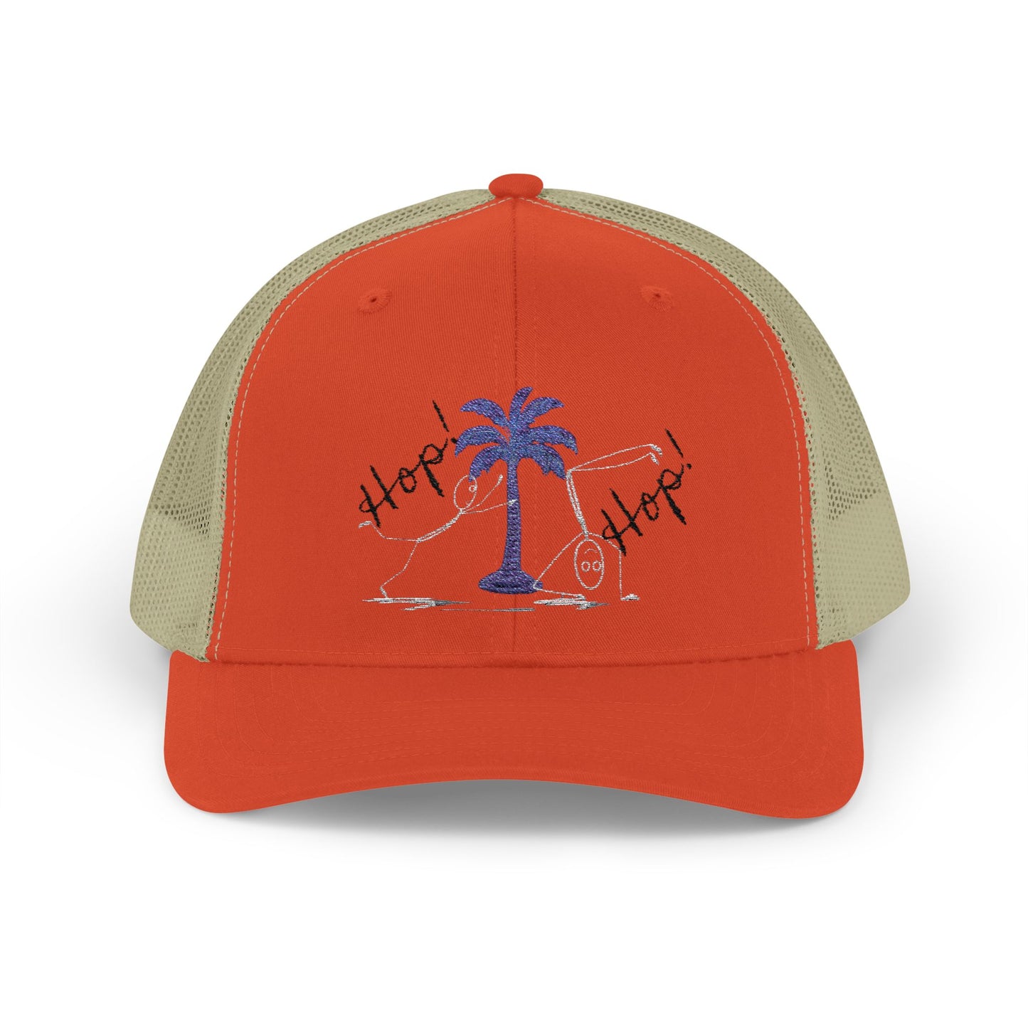 Vibrant Palm Tree Trucker Cap, Summer Hat, Casual Cap, Beach Accessory, Gift for Trendy Friends, Outdoor Gear