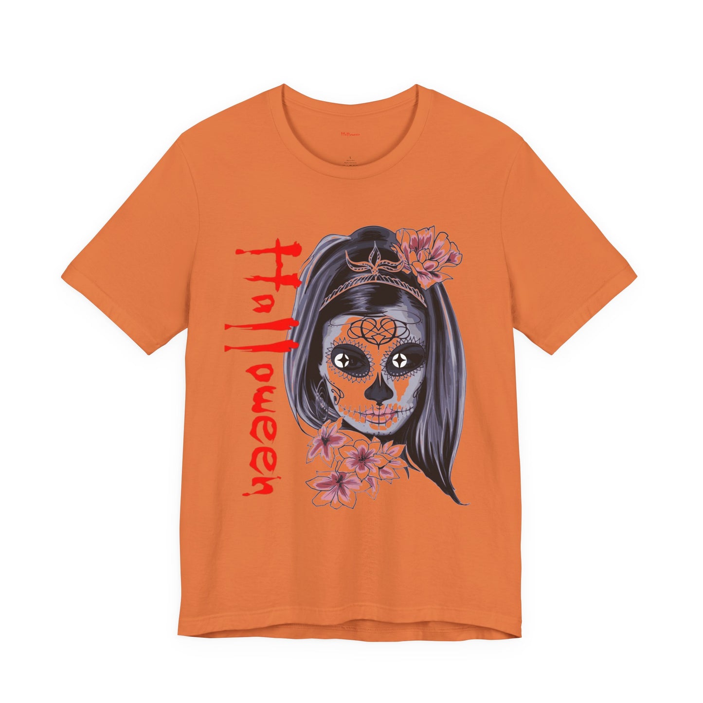 Halloween T-Shirt – Día de los Muertos Skull Shirt | Spooky October 31 Holiday Tee USA, Halloween Sugar Skull Tee, Unisex , Spooky Graphic Tee, Festival Wear