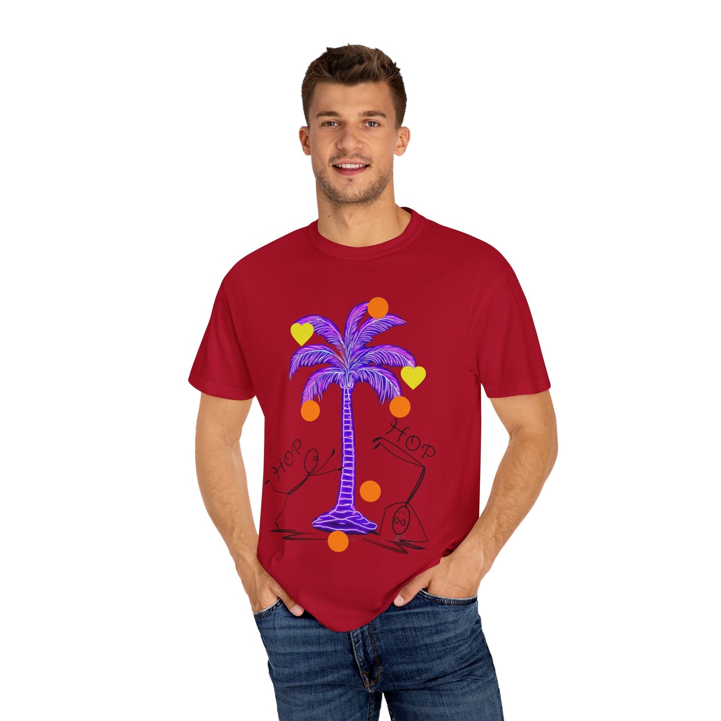 Vibrant Palm Tree Unisex T-Shirt, Casual Summer Wear, Gift for Beach Lovers, Fun Graphic Tee, Vacation Outfit, Artistic Summer Style