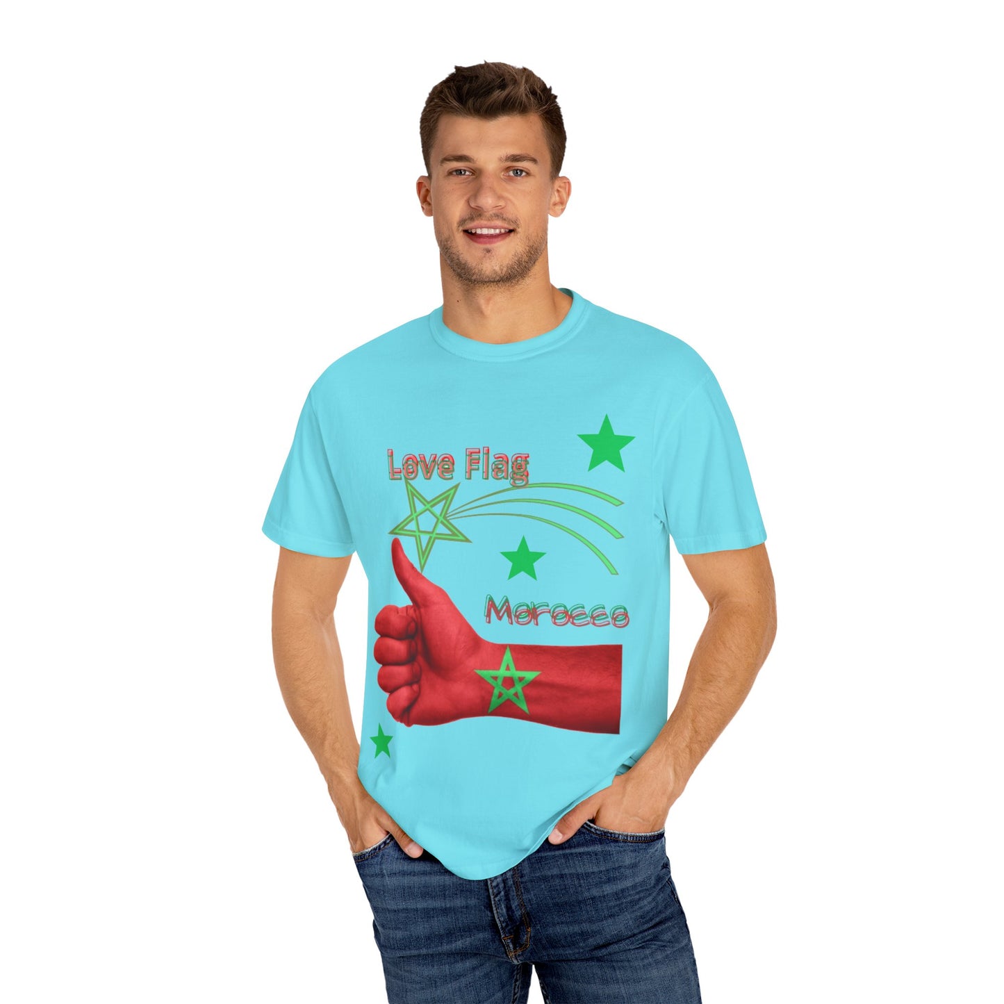 Moroccan Love Flag T-Shirt, Unisex Tee, Casual Wear, Gifts for Travelers, Unique Souvenir, Summer Fashion