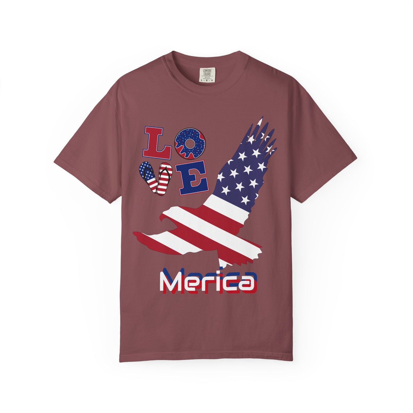 Patriotic Graphic T-Shirt, Love Merica Tee, July 4th Apparel, Unisex Independence Day Shirt, USA Pride Gift, Casual Summer Top