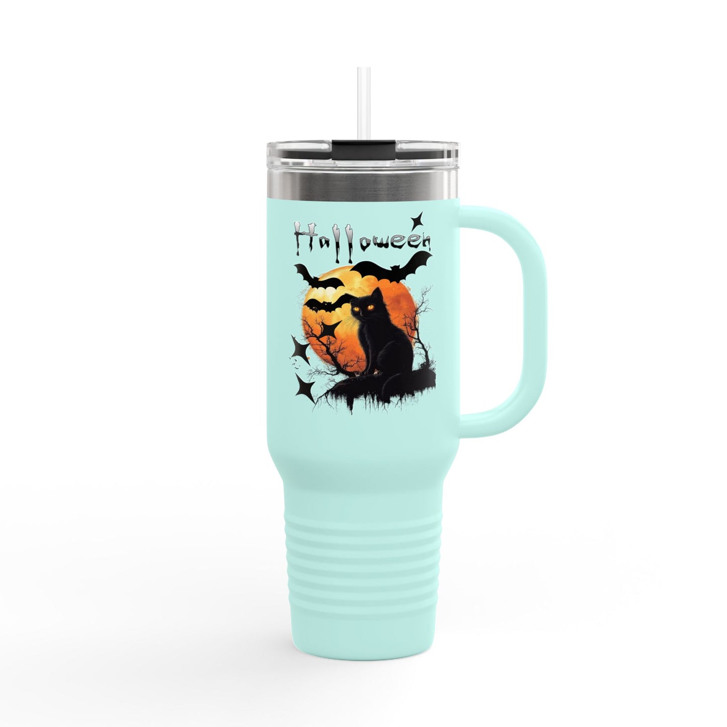 Halloween Cat Insulated Travel Mug | Perfect for Autumn, Fall Decor, Gift for Cat Lovers, Trick or Treat
