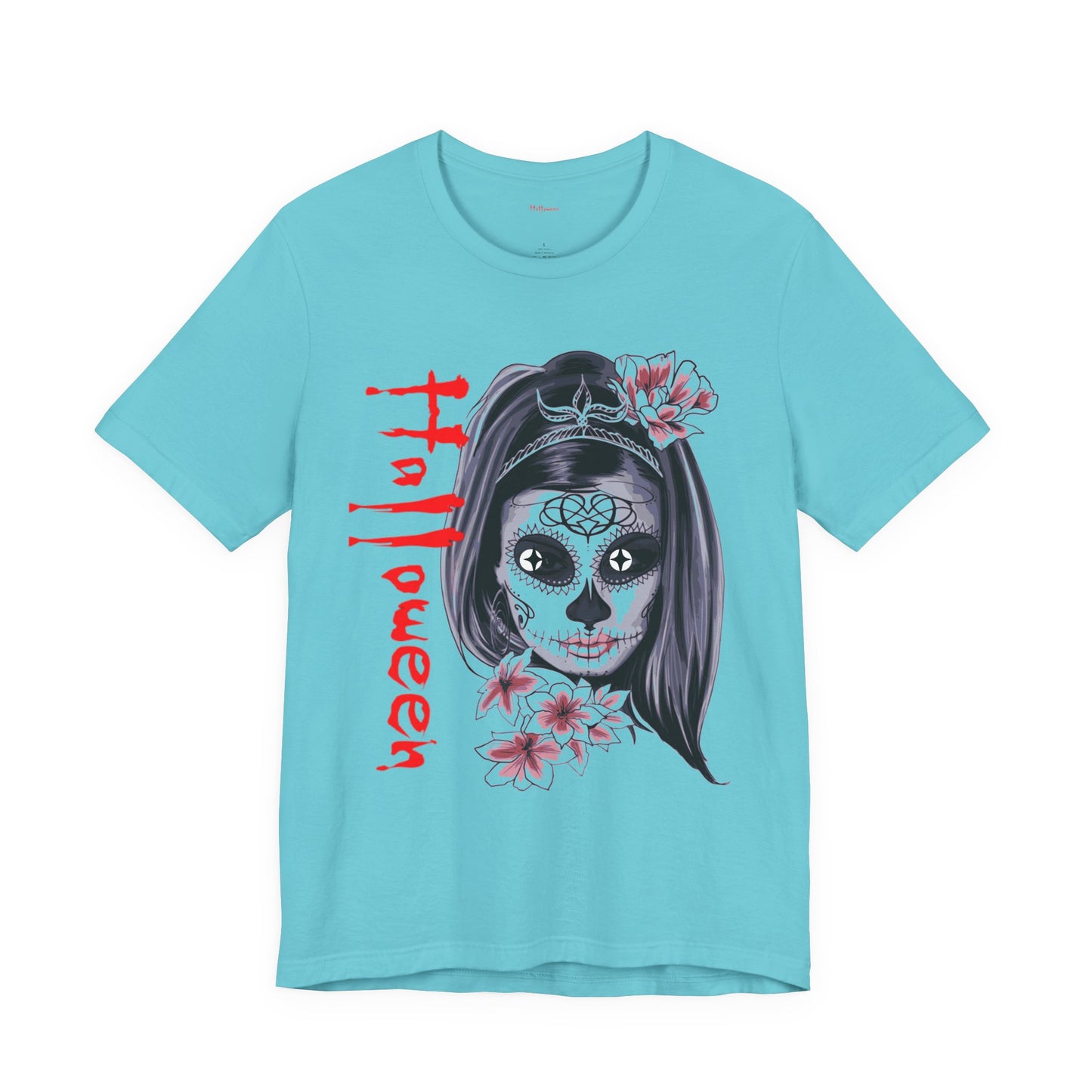 Halloween T-Shirt – Día de los Muertos Skull Shirt | Spooky October 31 Holiday Tee USA, Halloween Sugar Skull Tee, Unisex , Spooky Graphic Tee, Festival Wear
