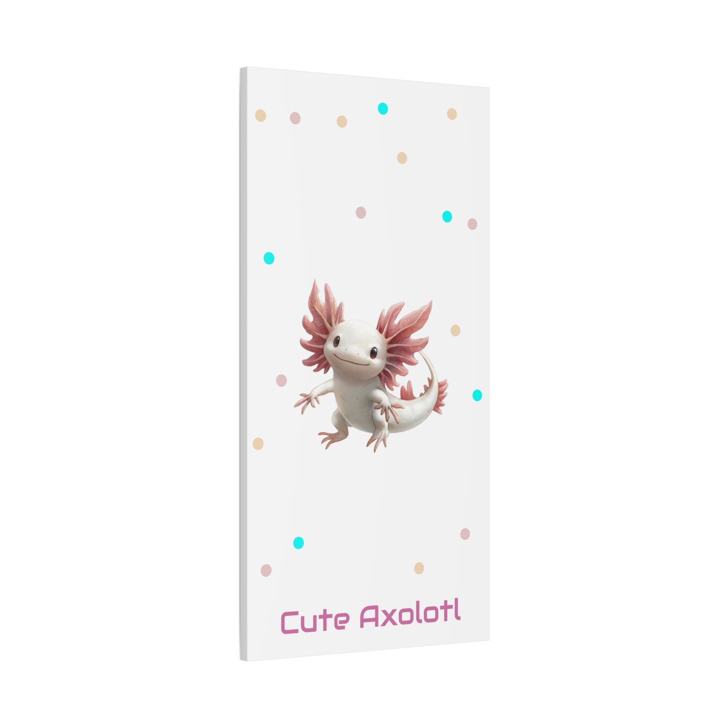 Whimsical Axolotl Canvas Art, Nursery Decor, Cute Wall Art, Kid's Room Decoration, Gift for Animal Lovers, Playful Home Accent