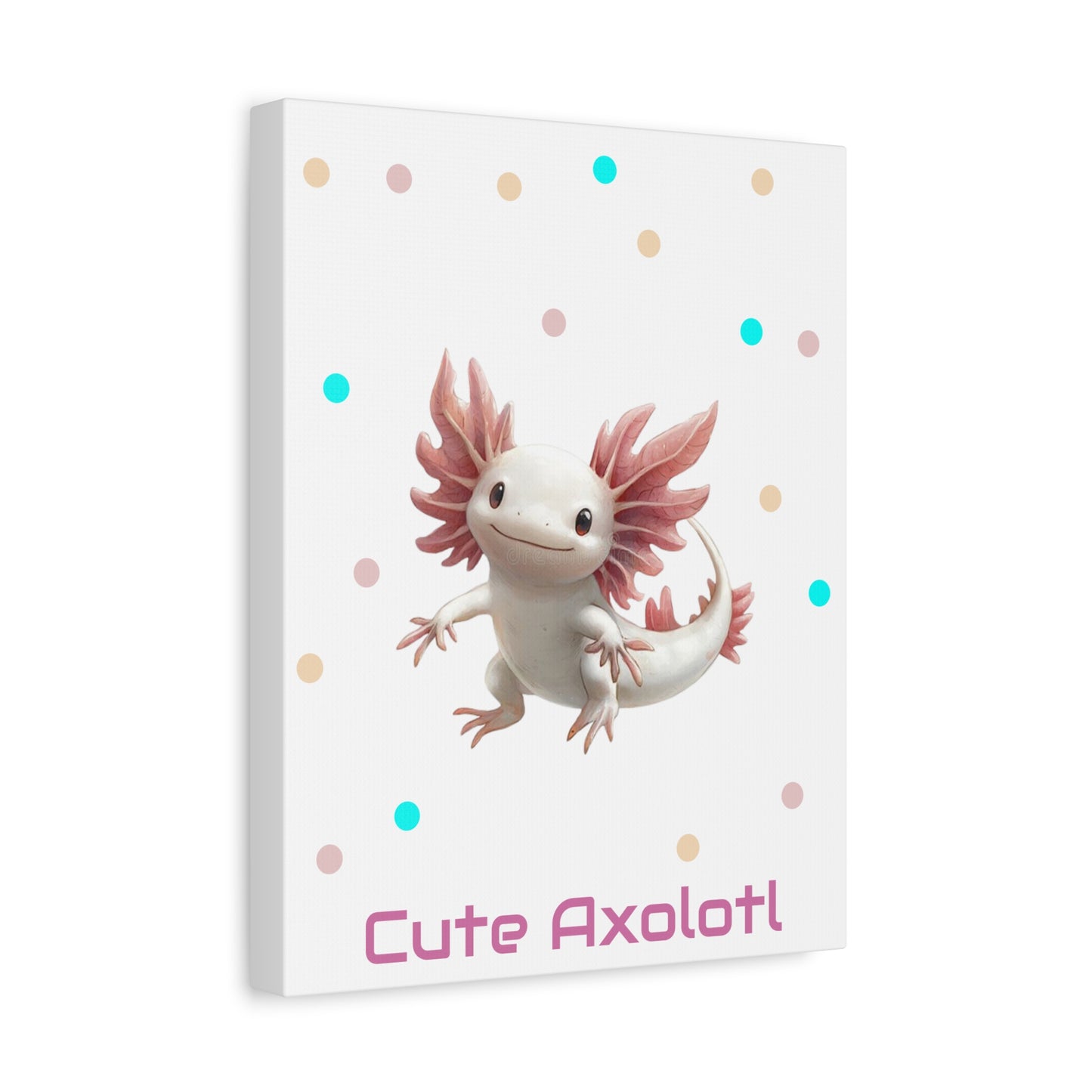 Whimsical Axolotl Canvas Art, Nursery Decor, Cute Wall Art, Kid's Room Decoration, Gift for Animal Lovers, Playful Home Accent