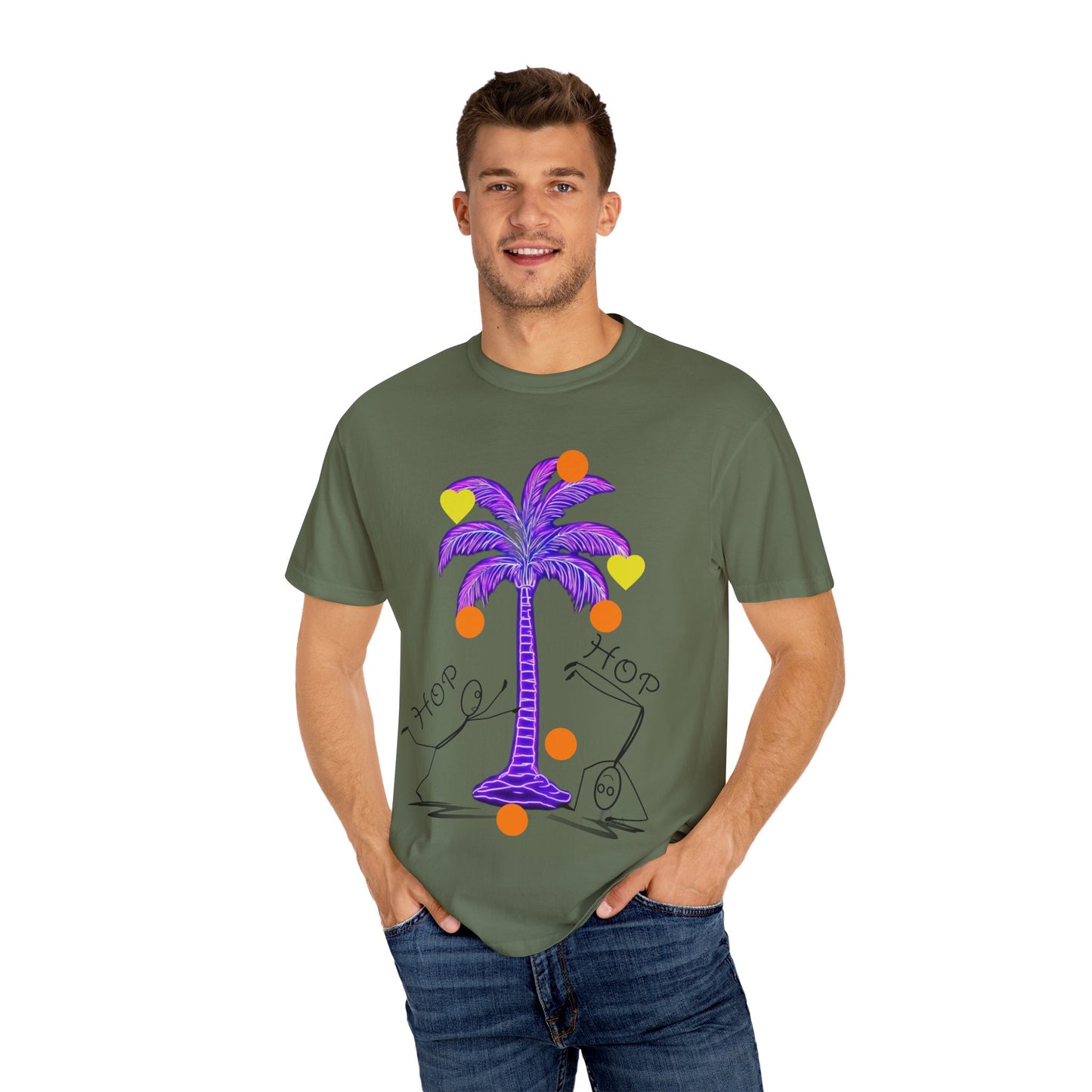 Vibrant Palm Tree Unisex T-Shirt, Casual Summer Wear, Gift for Beach Lovers, Fun Graphic Tee, Vacation Outfit, Artistic Summer Style