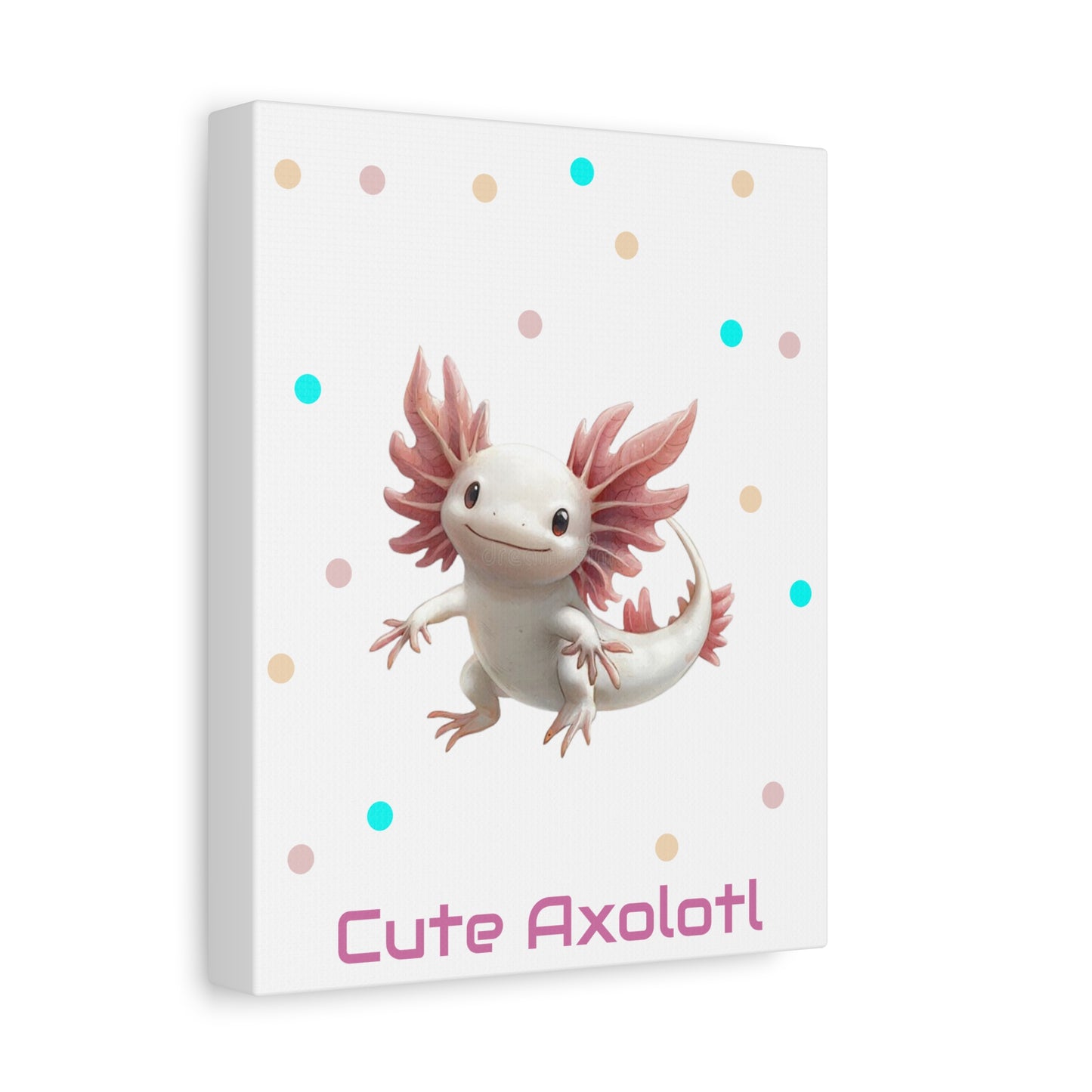 Whimsical Axolotl Canvas Art, Nursery Decor, Cute Wall Art, Kid's Room Decoration, Gift for Animal Lovers, Playful Home Accent