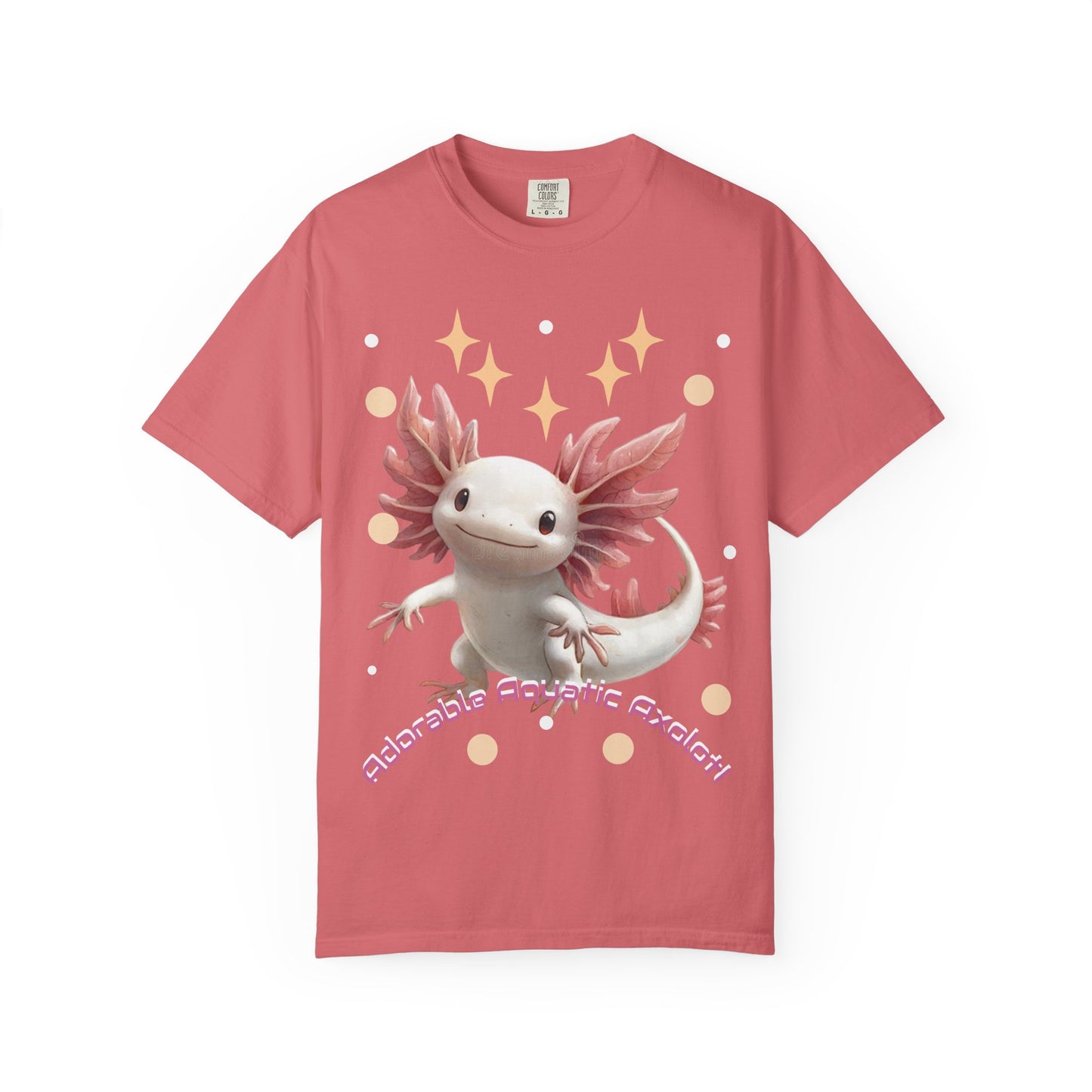 Cute Axolotl T-Shirt for Nature Lovers, Unisex Garment-Dyed Tee, Gift for Animal Enthusiasts, Casual Wear, Birthday Present
