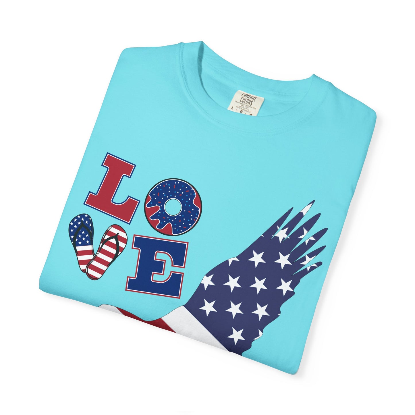 Patriotic Graphic T-Shirt, Love Merica Tee, July 4th Apparel, Unisex Independence Day Shirt, USA Pride Gift, Casual Summer Top