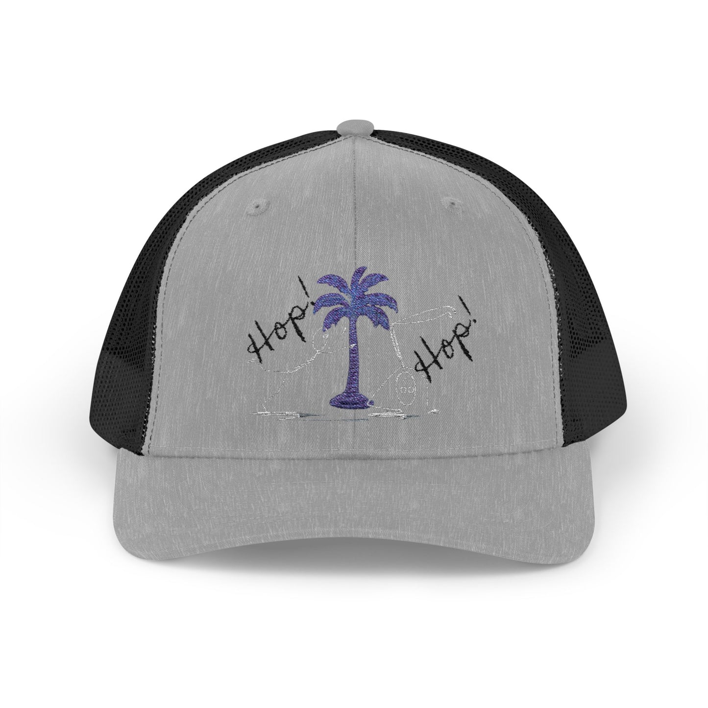 Vibrant Palm Tree Trucker Cap, Summer Hat, Casual Cap, Beach Accessory, Gift for Trendy Friends, Outdoor Gear