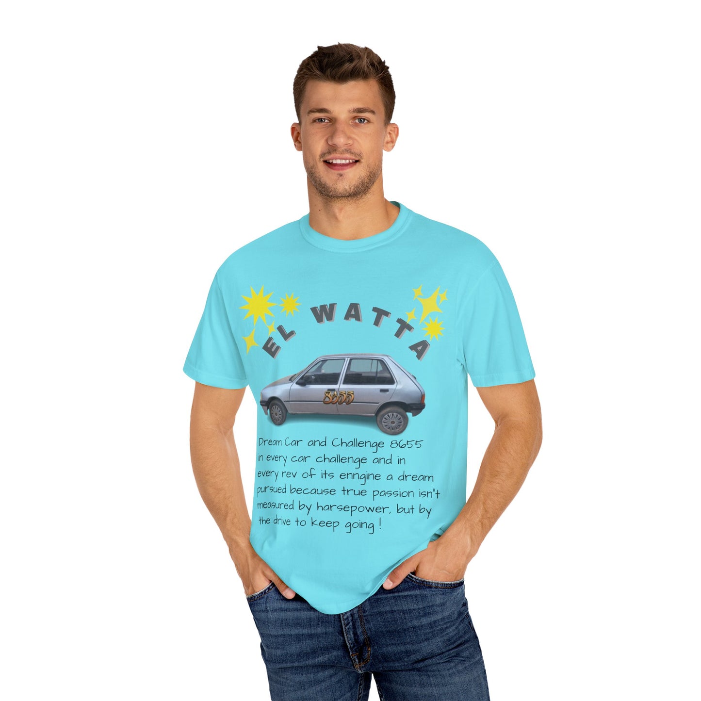 El Watta Vintage Car T-shirt, Unique Design, Unisex Garment-Dyed Tee, Retro Car Lover Gift, Funny Auto Apparel, Unique Gift for Him or Her