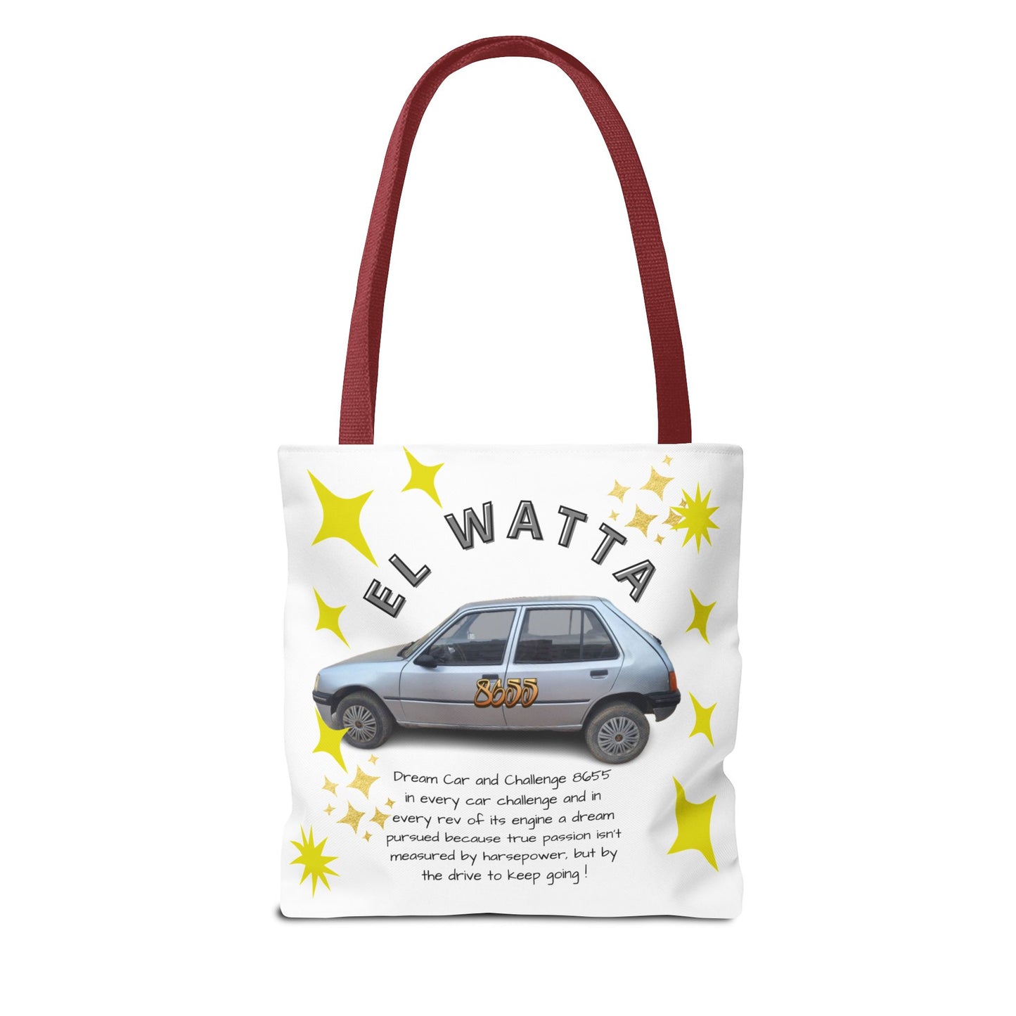 Inspirational Car Tote Bag - Dream Car Challenge, Motivational Gift, Unique Shopping Bag, Road Trip Accessory, Fun Eco-Friendly Tote