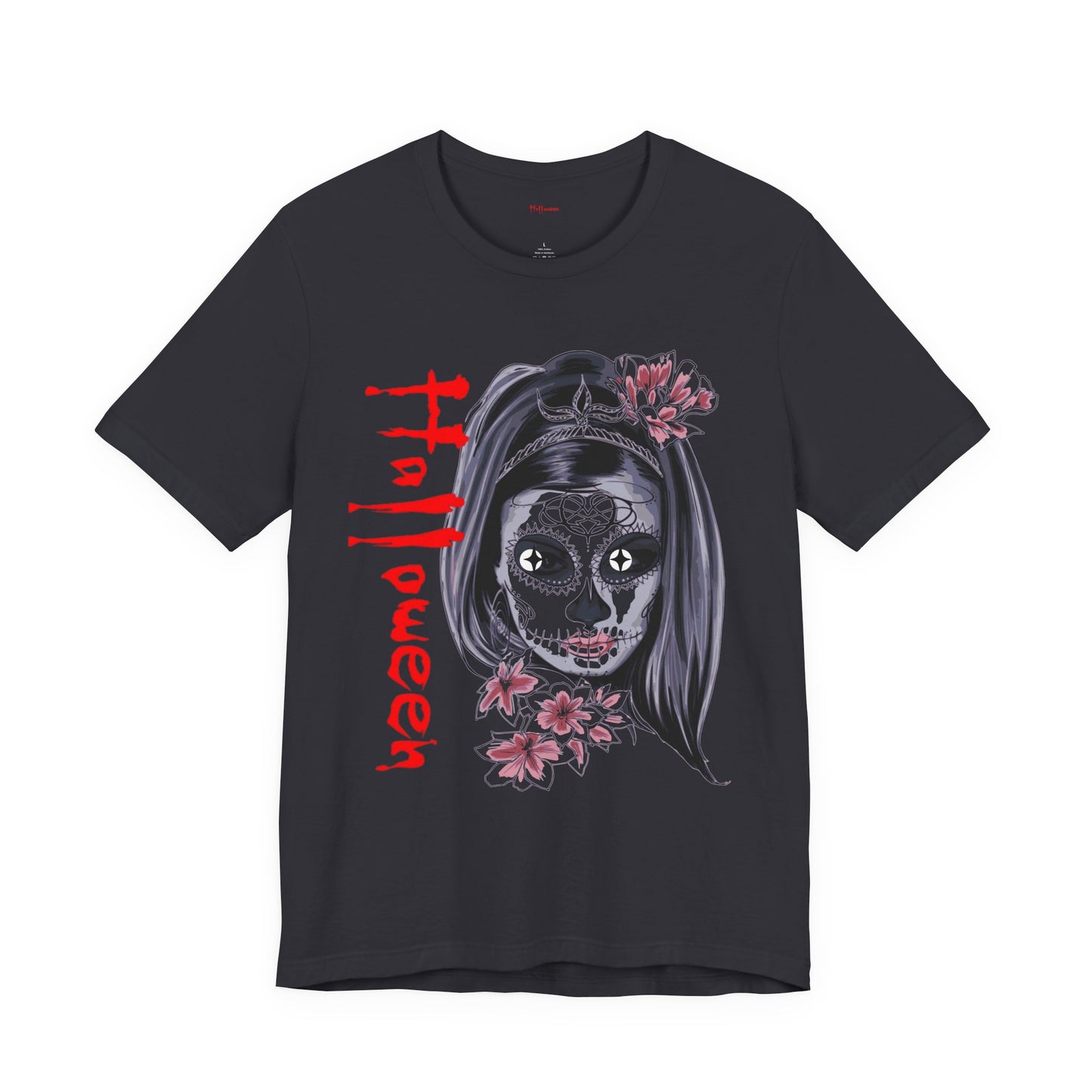 Halloween T-Shirt – Día de los Muertos Skull Shirt | Spooky October 31 Holiday Tee USA, Halloween Sugar Skull Tee, Unisex , Spooky Graphic Tee, Festival Wear