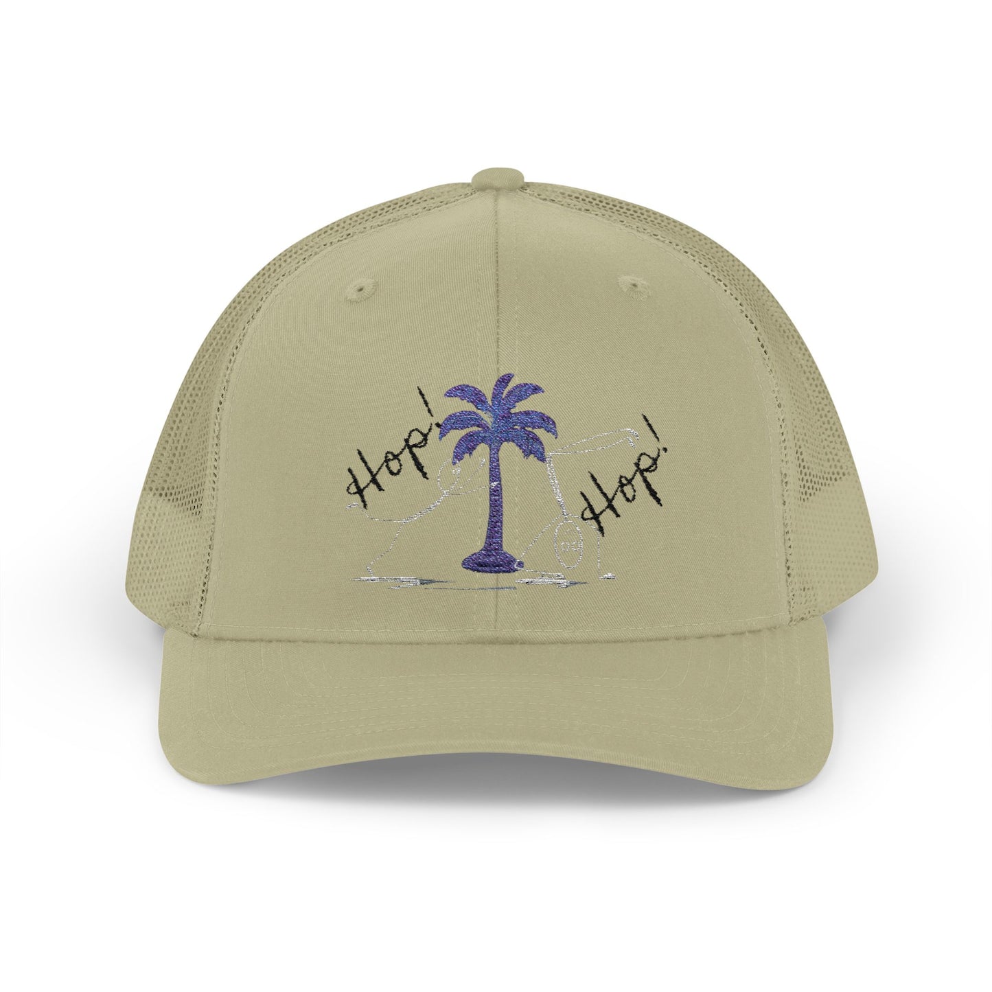 Vibrant Palm Tree Trucker Cap, Summer Hat, Casual Cap, Beach Accessory, Gift for Trendy Friends, Outdoor Gear