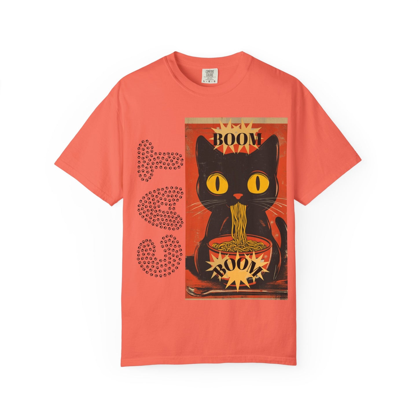 Noodle Cat Graphic Tee, Cute Cat T-Shirt, Animal Lover Gift, Foodie Apparel, Funny Gift for Her, Relaxed Fit Unisex Shirt