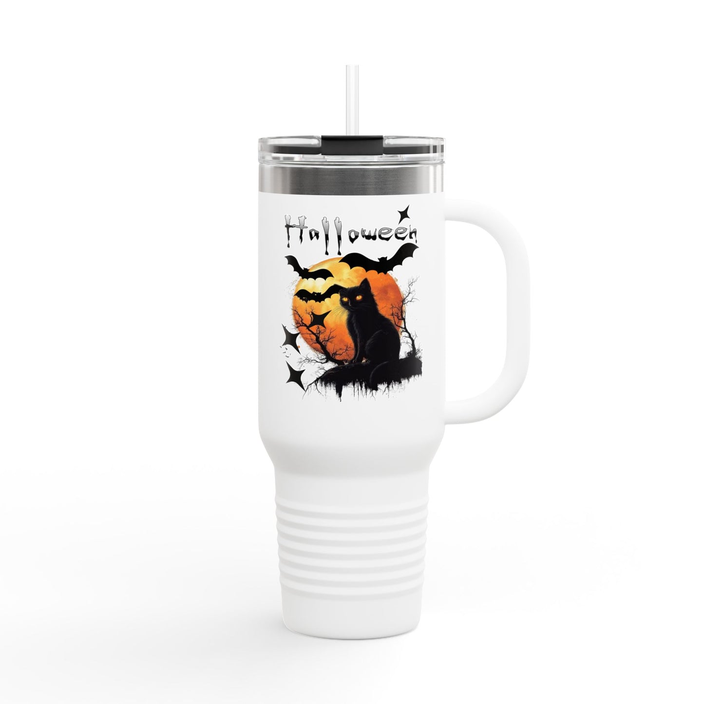 Halloween Cat Insulated Travel Mug | Perfect for Autumn, Fall Decor, Gift for Cat Lovers, Trick or Treat