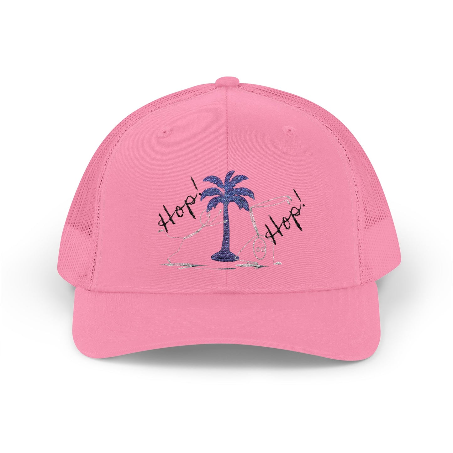 Vibrant Palm Tree Trucker Cap, Summer Hat, Casual Cap, Beach Accessory, Gift for Trendy Friends, Outdoor Gear