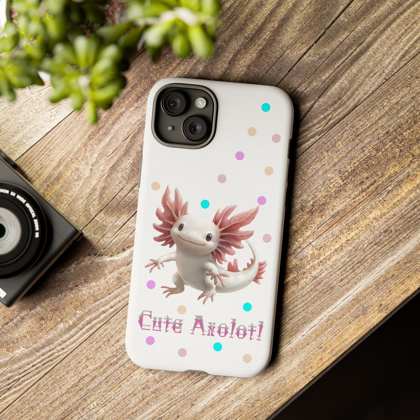Cute Axolotl Phone Case, Kawaii Phone Cover, Gifts for Kids, Animal Lover Accessories, Cute Axolotl Design