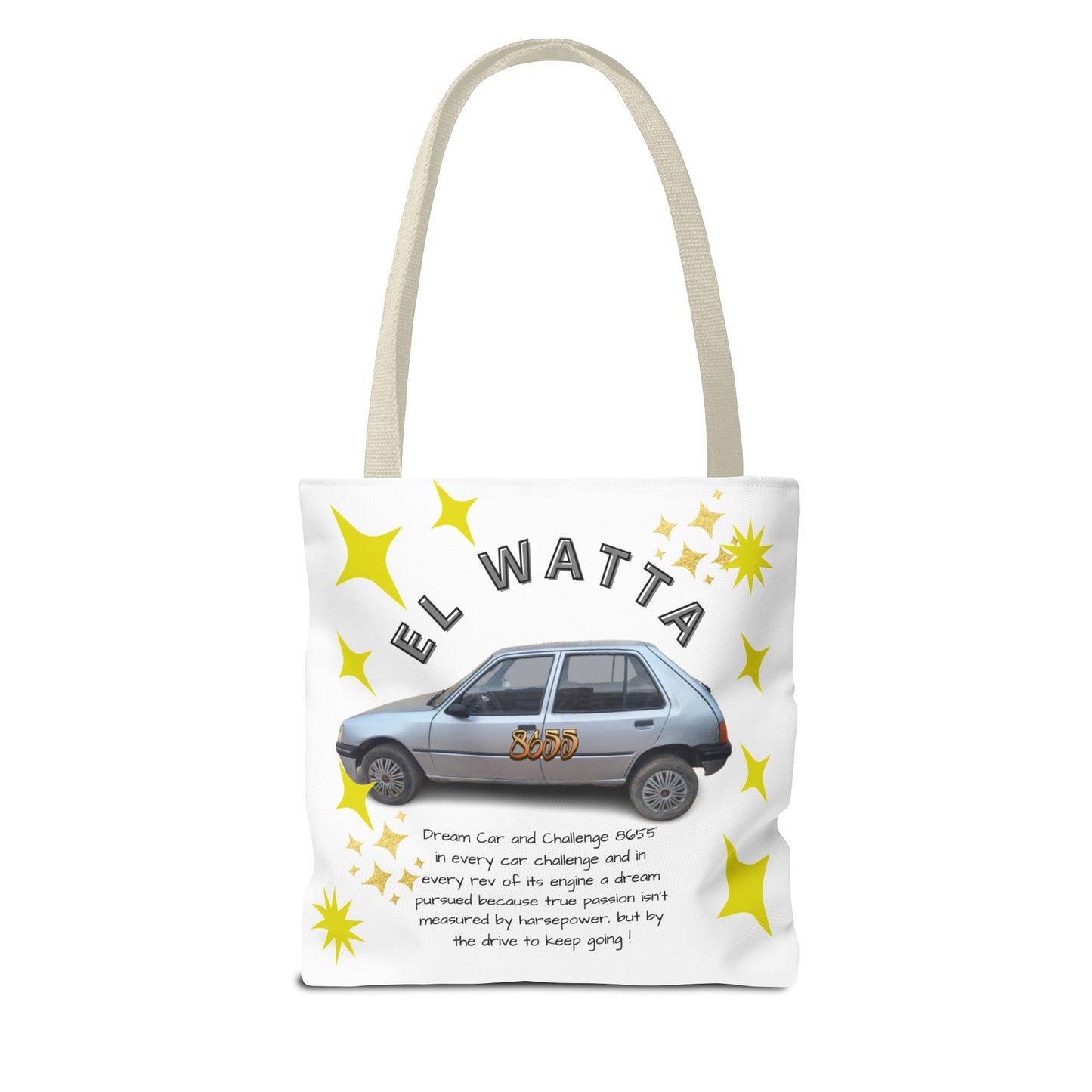Inspirational Car Tote Bag - Dream Car Challenge, Motivational Gift, Unique Shopping Bag, Road Trip Accessory, Fun Eco-Friendly Tote