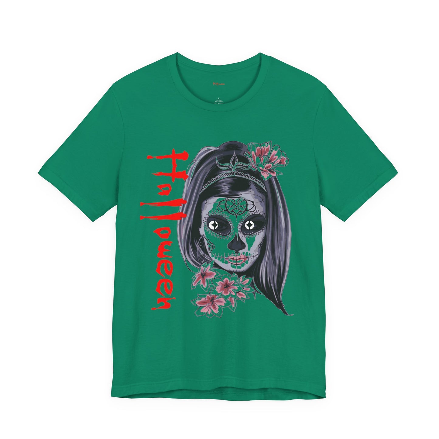 Halloween T-Shirt – Día de los Muertos Skull Shirt | Spooky October 31 Holiday Tee USA, Halloween Sugar Skull Tee, Unisex , Spooky Graphic Tee, Festival Wear