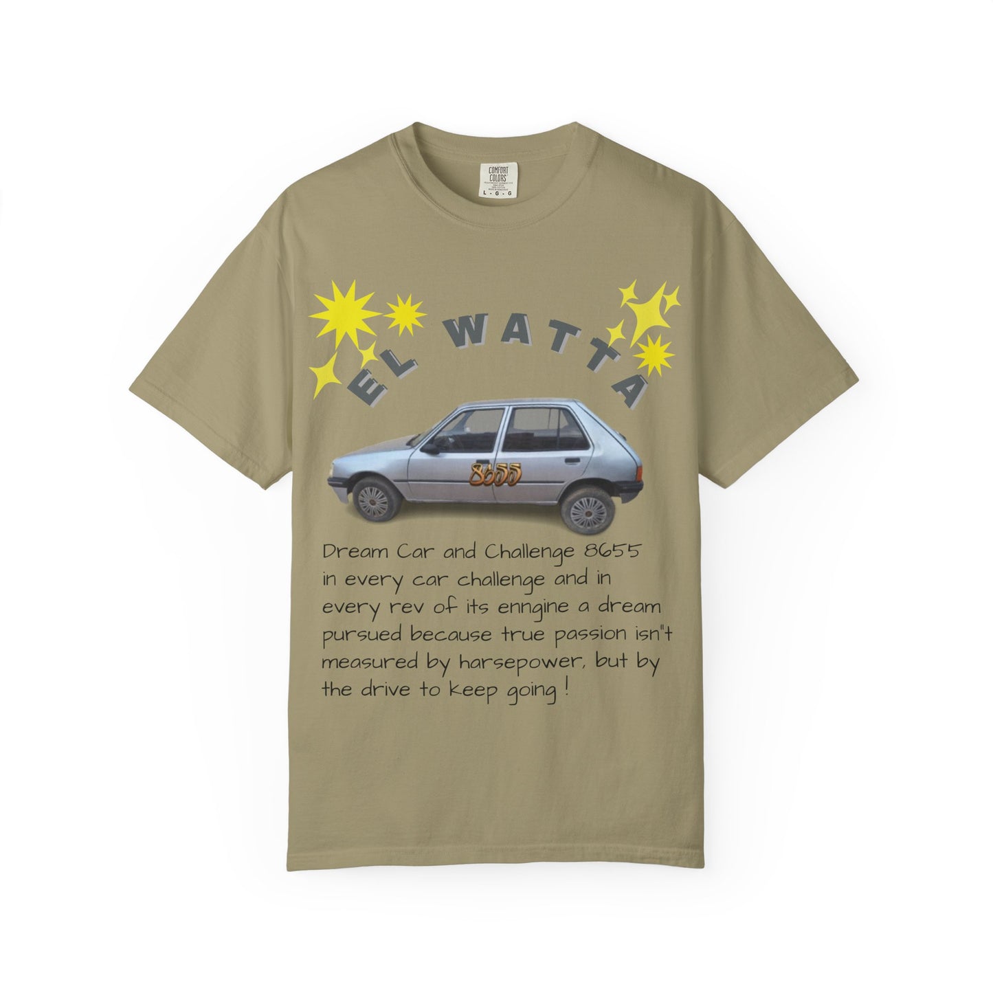 El Watta Vintage Car T-shirt, Unique Design, Unisex Garment-Dyed Tee, Retro Car Lover Gift, Funny Auto Apparel, Unique Gift for Him or Her