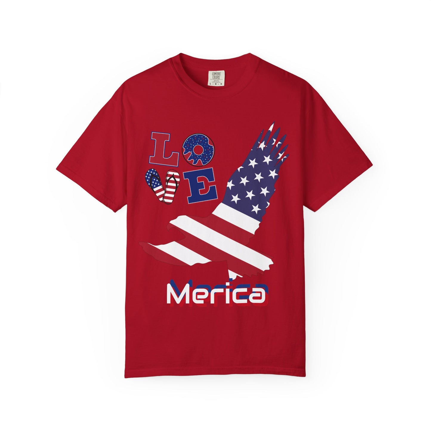 Patriotic Graphic T-Shirt, Love Merica Tee, July 4th Apparel, Unisex Independence Day Shirt, USA Pride Gift, Casual Summer Top