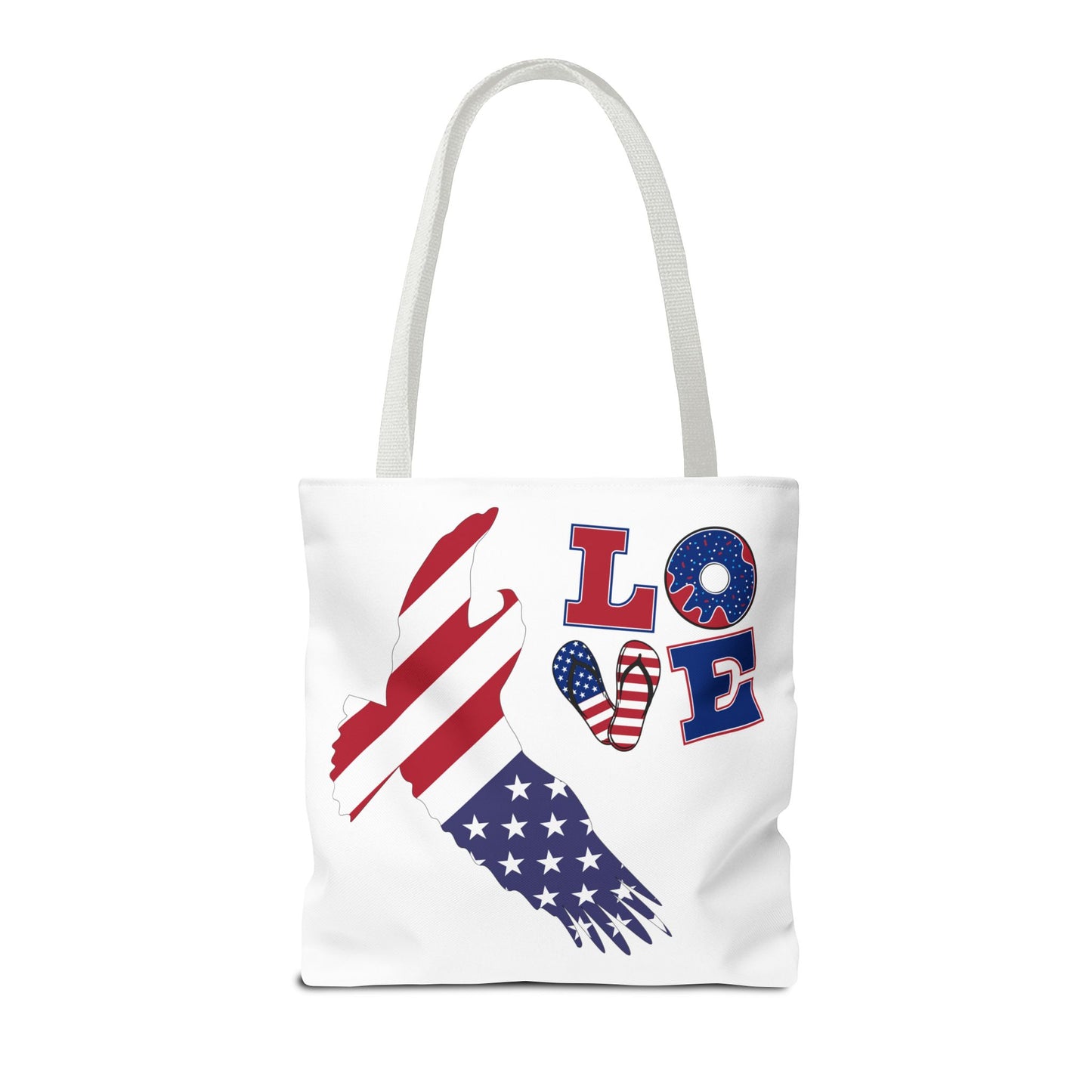 Patriotic Eagle Tote Bag - USA Flag Design, Reusable Shopping Bag, Beach Bag, Gift for Independence Day, Eco-Friendly Carryall