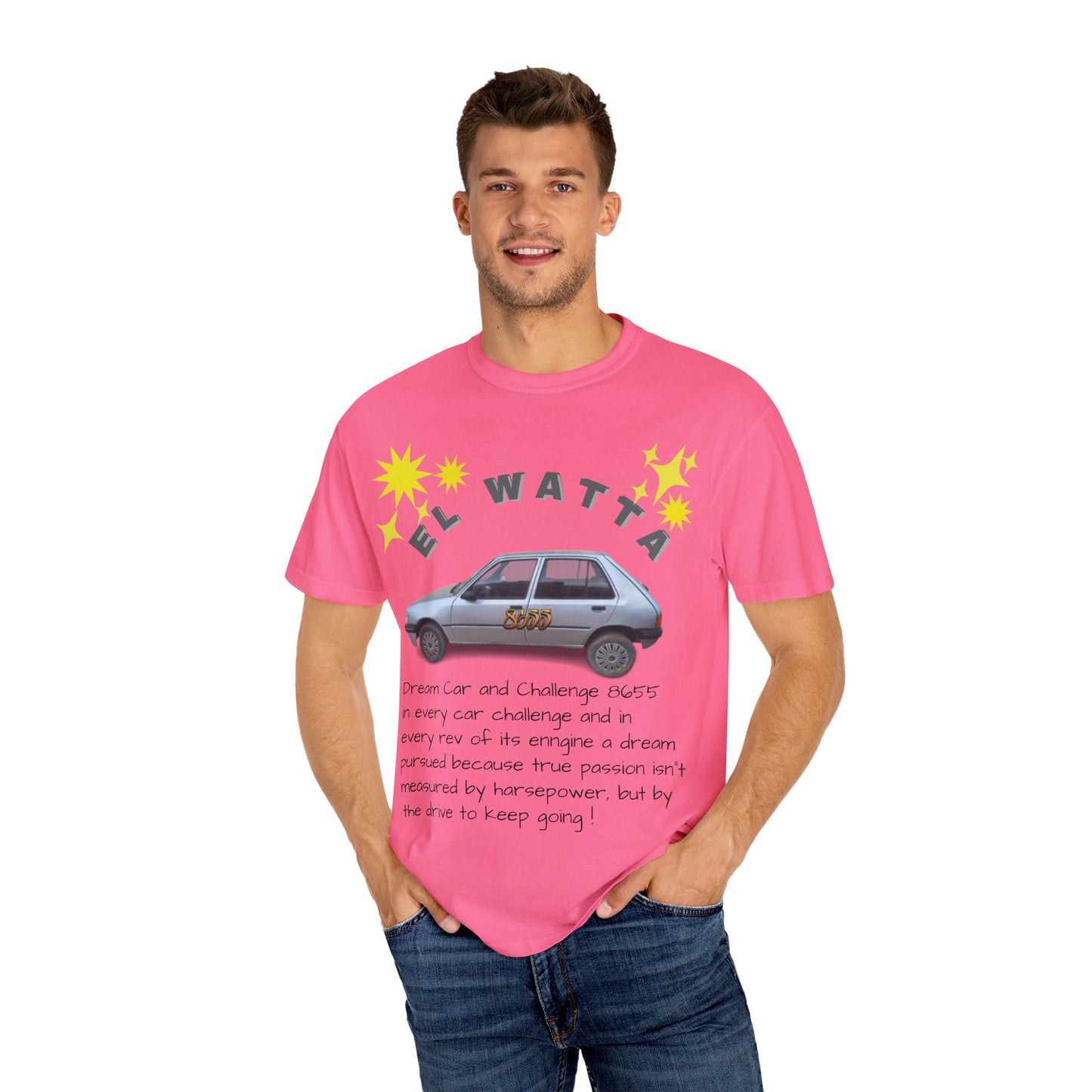 El Watta Vintage Car T-shirt, Unique Design, Unisex Garment-Dyed Tee, Retro Car Lover Gift, Funny Auto Apparel, Unique Gift for Him or Her
